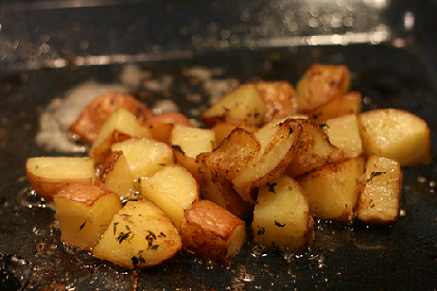 crunchy golden herby roast potatoes